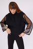 Design Hand Detail Black Sweater - Lebbse