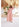 Ecru-Dry Rose Cross Tied Sleeves Feather Detailed Slit Dress - Lebbse
