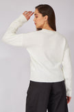 Ecru Pearl Detail Sweater - Lebbse
