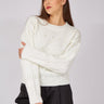 Ecru Pearl Detail Sweater - Lebbse