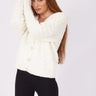 2- كارديجان ابيض صوف منقوش ذات نقش متعرج - ECRU ZIGZAG POLISH PATTERNED CARDIGAN