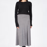 Gray Ribbed Midi Skirt - Lebbse