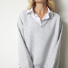 Gray Shirt Detailed Knitted Sweatshirt - Lebbse