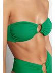 Green Strapless Accessorized Bikini Top - Lebbse