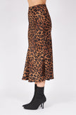 Leopard Pattern Satin Skirt - Lebbse