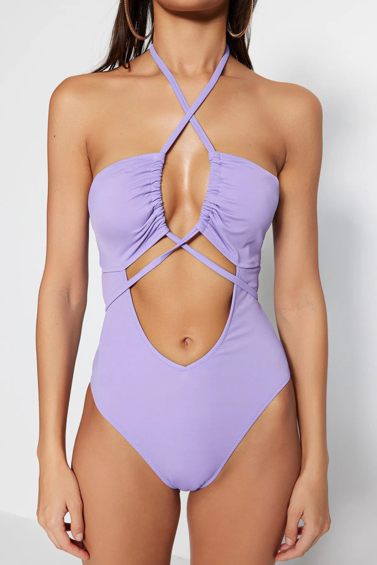 Lilac Ribbed Swimsuit - Lebbse