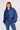 Navy Blue Sleeves Gipe Detailed Double Color Bomber Denim Jacket - Lebbse
