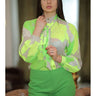 قميص خروج حريمى أخضر مضيء - Neon Green Shirt