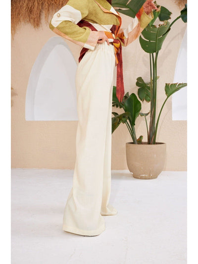 OffWhite High Waisted Casual Trousers - Lebbse