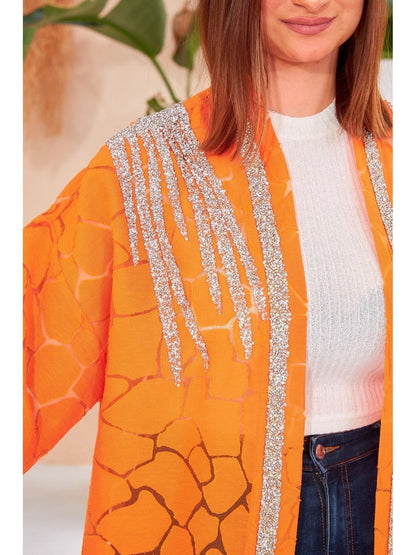 Orange Stone Design Kimono - Lebbse