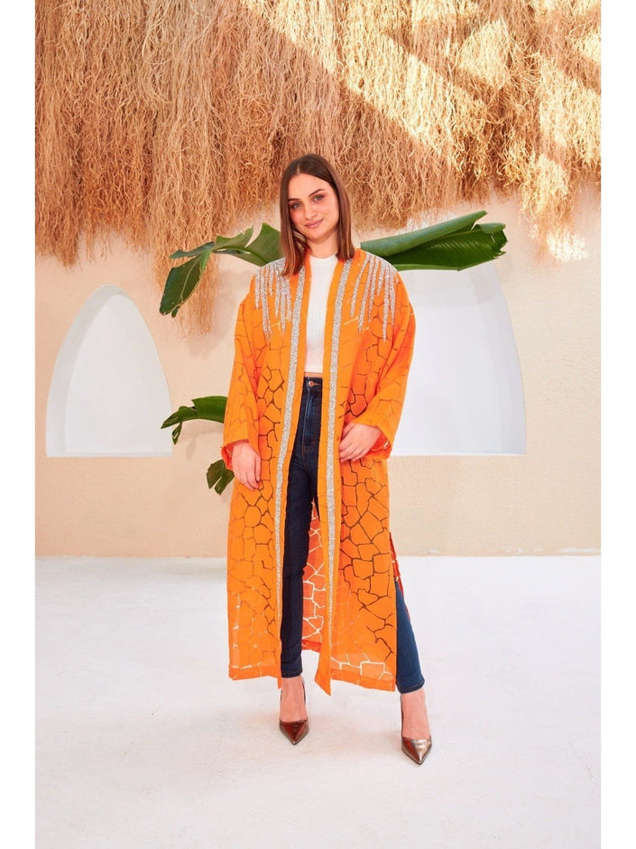 Orange Stone Design Kimono - Lebbse