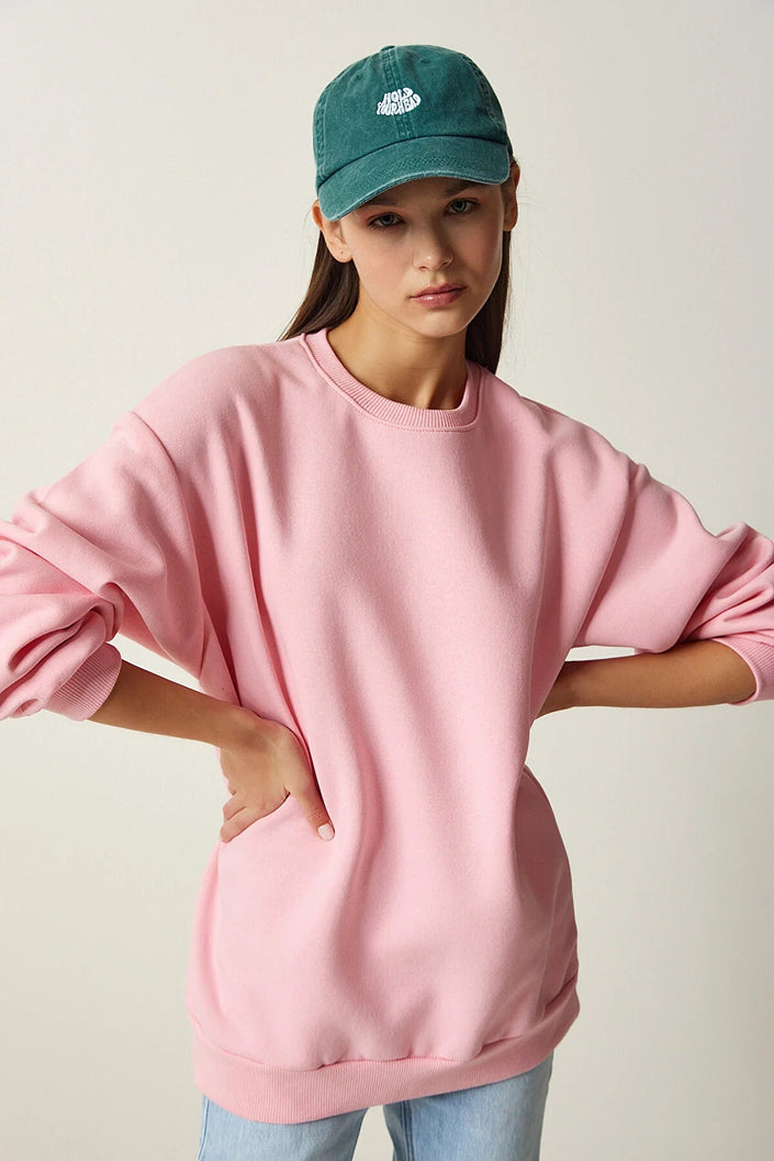 Pink Charcoal Basic Sweatshirt - Lebbse