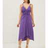 2- اجمل واحلى فساتين السهرات أرجواني موديل ثنيات - Purple Strap Draped Detailed Dress