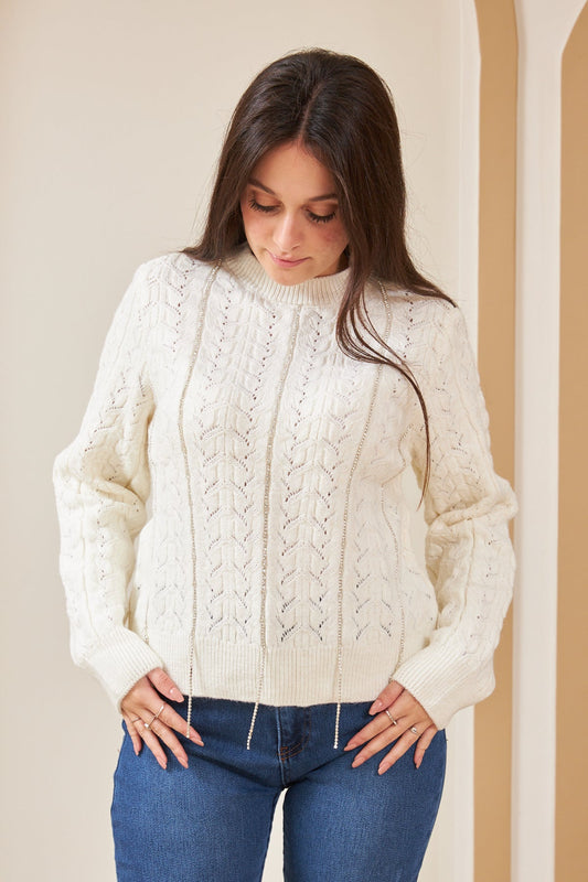 Row Stone Detailed Sweater - Lebbse