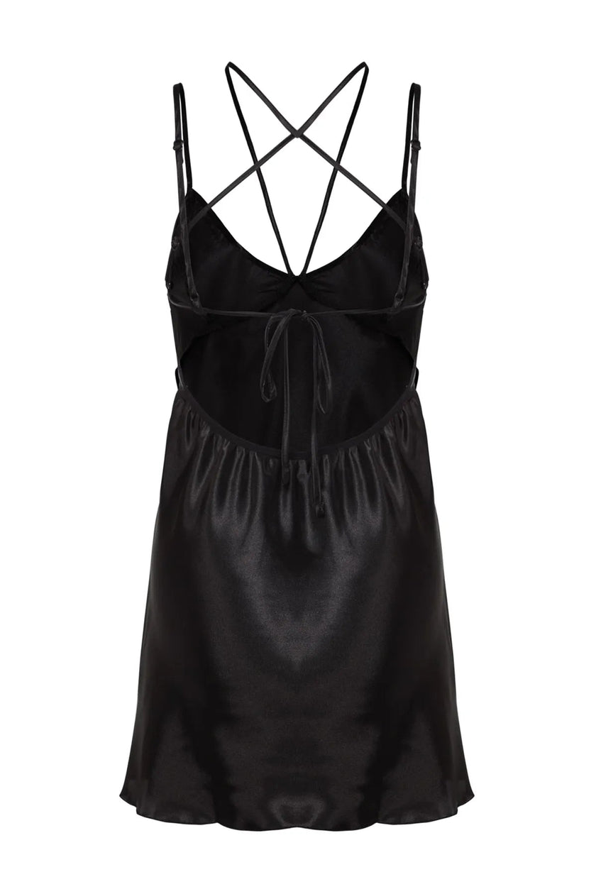 Satin Piping Detailed Babydoll - Lebbse