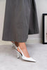 Sherly white patent on wrist -linked female heeled shoes - Lebbse