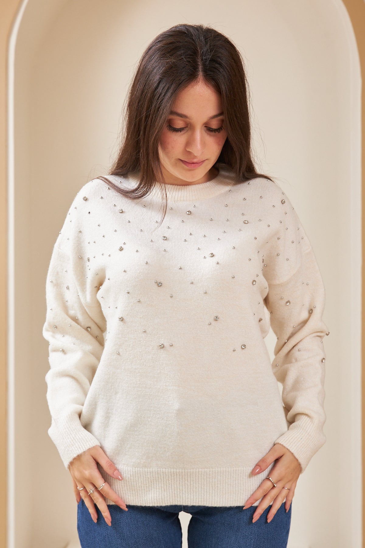 Sprinkled Stone Detailed Knitwear - Lebbse