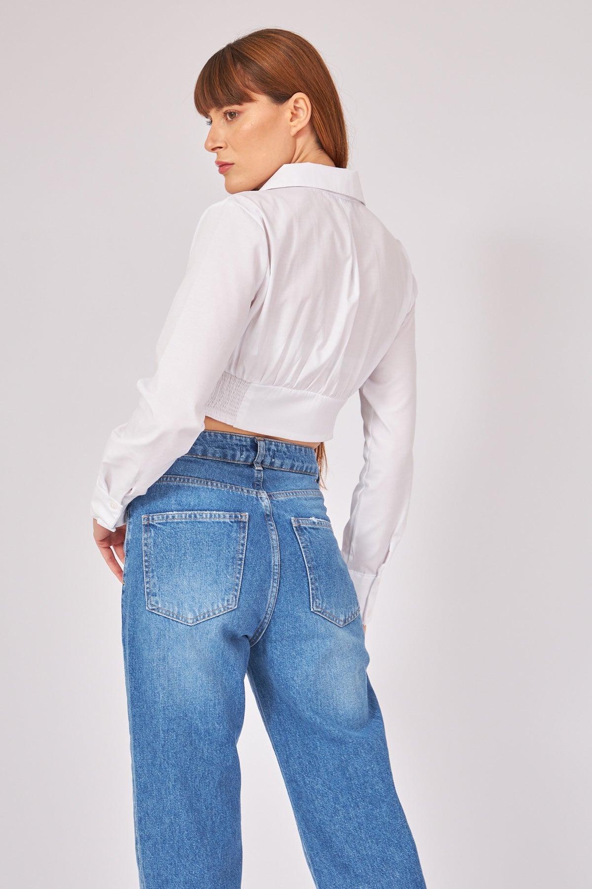 4- قميص كورسيه أبيض - White Corset Shirt