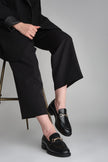 Women's Loafer Buckle Casual Shoes Asin - Black - Lebbse
