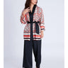 Women's Satin Kimono Pants Set - Orange - Lebbse