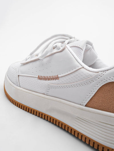 Women's Sneaker Thick Sole Sports Shoes Loske - White - Lebbse