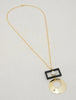 YELLOW RING PENDANT FIGURED CHAIN NECKLACE - Lebbse