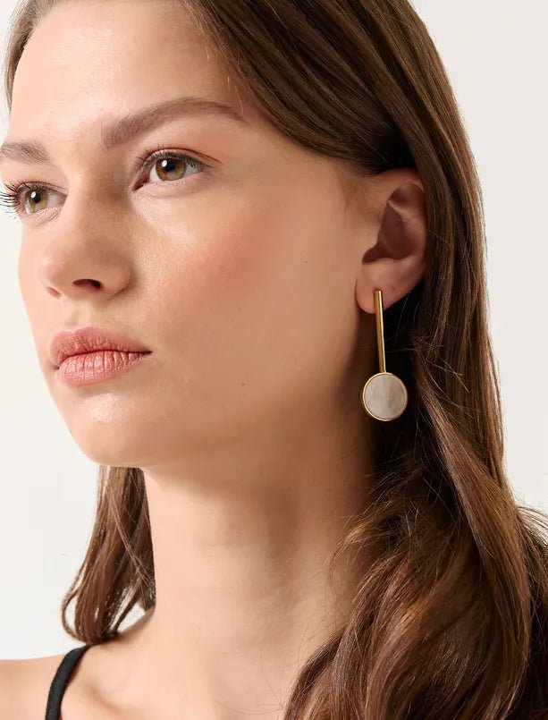 YELLOW ROUND DETAIL DIFFERENT PAIR OF EARRINGS - Lebbse